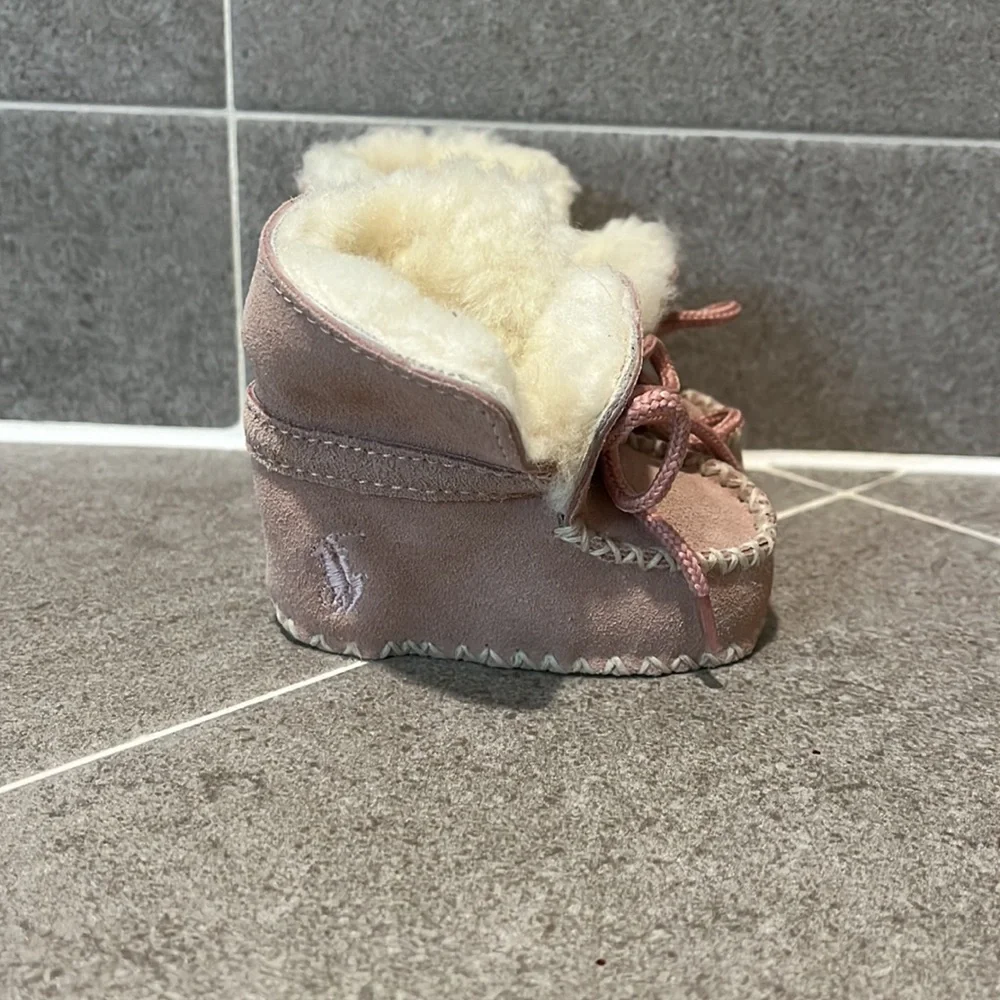 Polo Ralph Lauren Tribe Baby Infant Crib Booties Shoes Boots girls Size 0